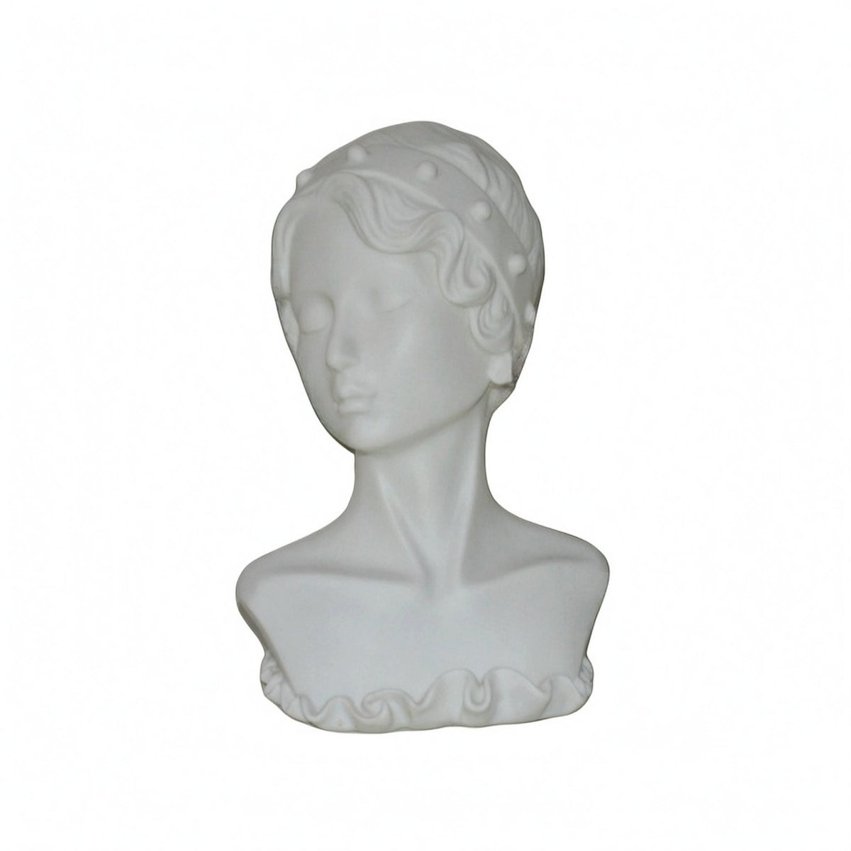 Short Sculpted Hair Earring Display Bust Matte Finish Necklace Display Mannequin Hard PVC Head Bust Mannequin Hollow
