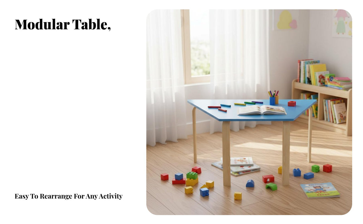 Kindergarten Table Commercial Grade children's Craft Table Modular Kids Desk for Preschoolers, Parents, Preschool Learning Space, Daycare, Playroom