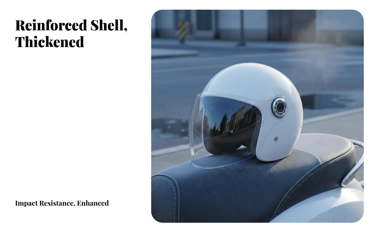 Unisex Motorcycle Half Helmet Warm Ear Protection Electric Vehicle Helmet Windproof Lightweight Cap for Men, Commuting, City Travel, Road Trips