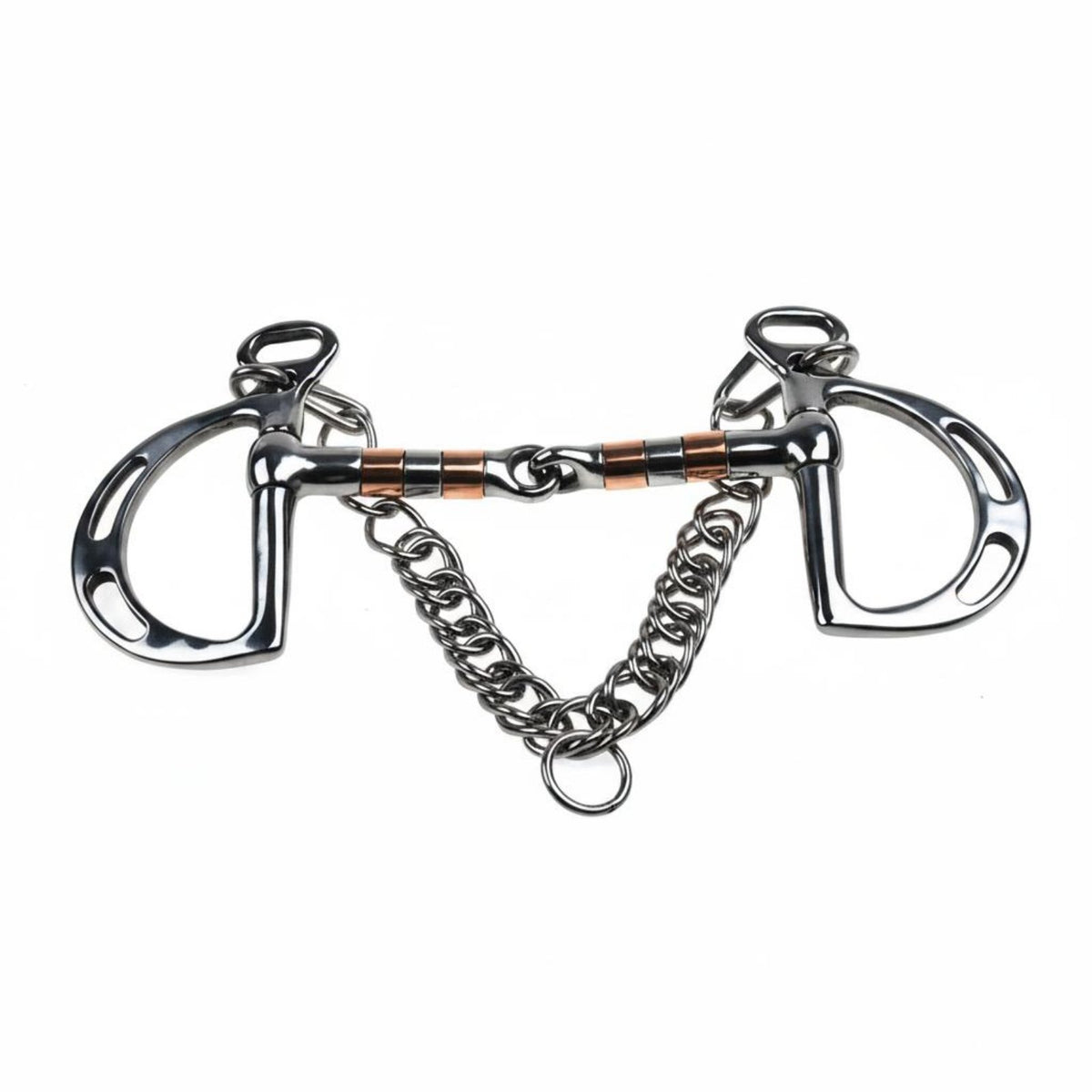 Kimberwicke Bridle Control Piece Chain Equestrian Gear Slotted Cheeks for Horseback Riding