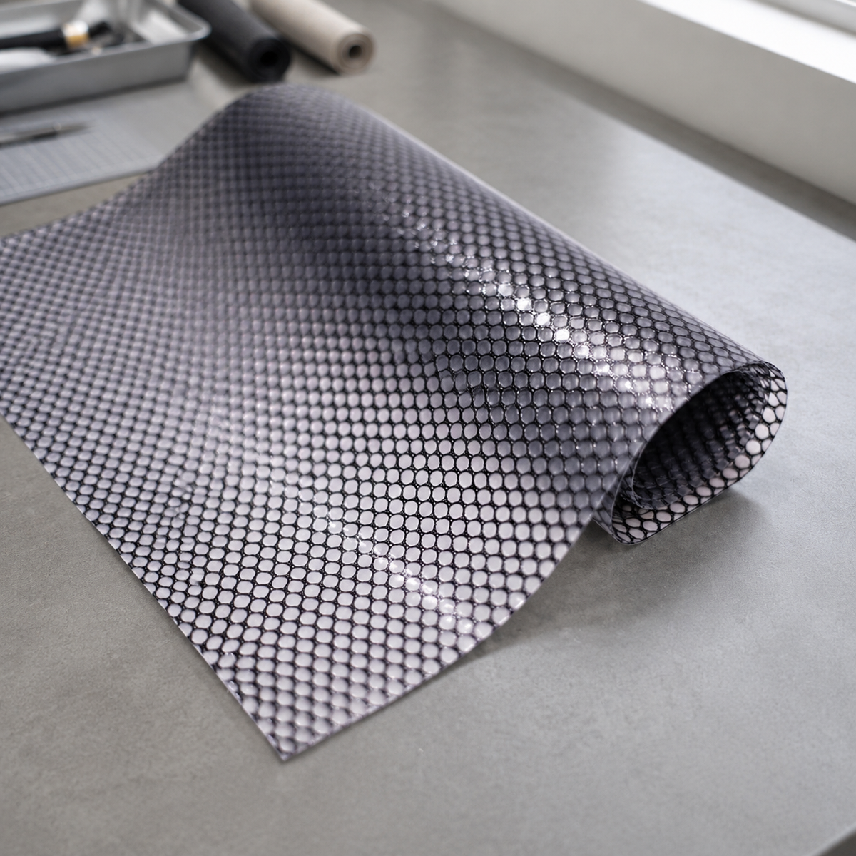 Transparent PVC Mesh Fabric, 150 cm x 91.44 m, 240 g/m², Tear-Resistant and Waterproof