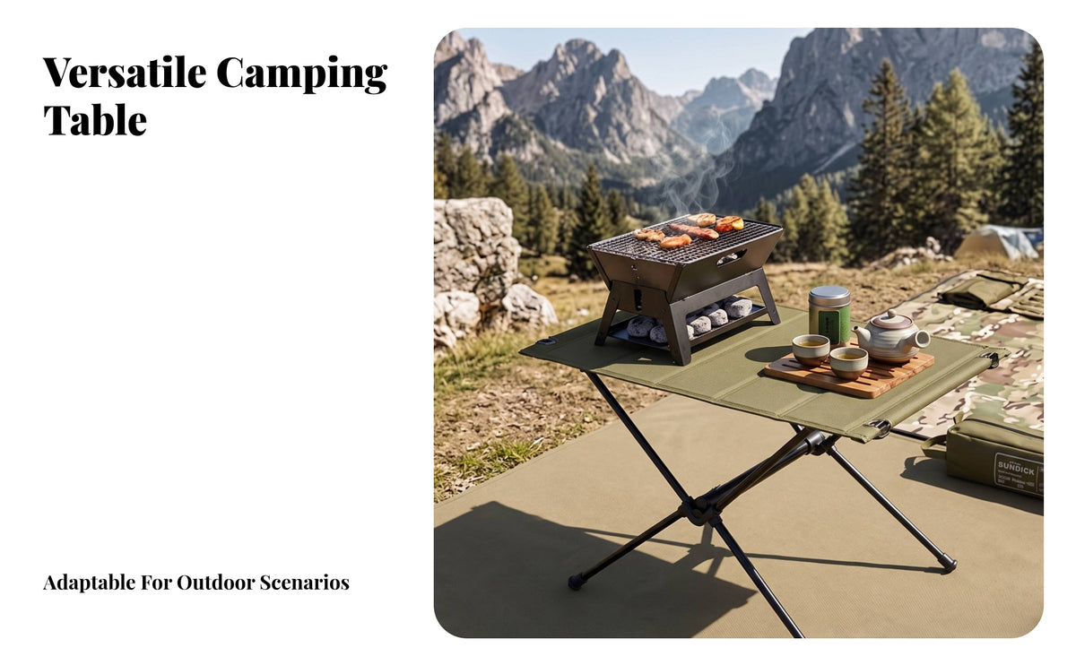Stable Camping Table | Compact Foldable Construction, for Picnics