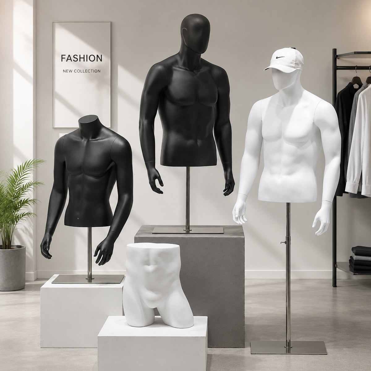 Clothing Store Mannequin Model Torso Display Stand for Men's Wear