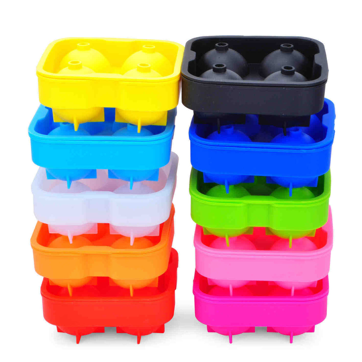 4-Cavity Silicone Ice Ball Mold for Whiskey and Cocktails