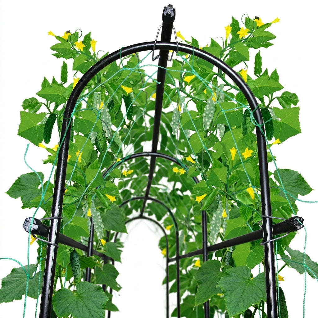 Garden Trellis for Climbing Plants and Vegetables, Stable Steel Frame Plant Support for Outdoor Garden, Easy to Install Cucumber Trellis, 1pc
