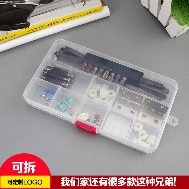 15-Grid Clear Plastic Storage Box with Removable Dividers for Small Parts and Components