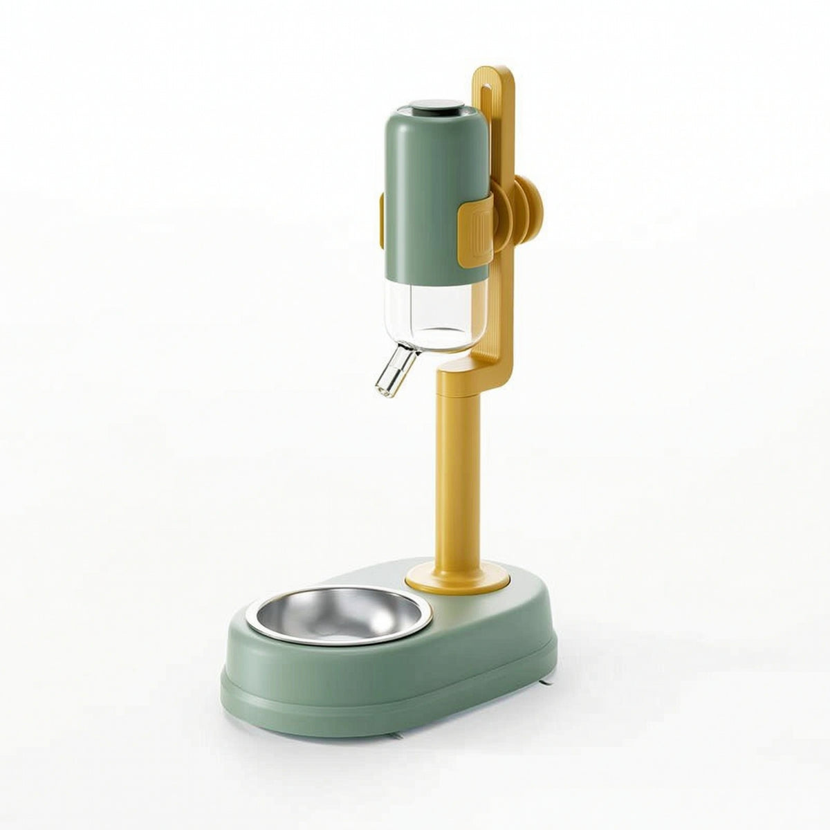 Pet Feeder with Water Bottle Stainless Steel Dog Bowl with Stand Rust-Resistant
