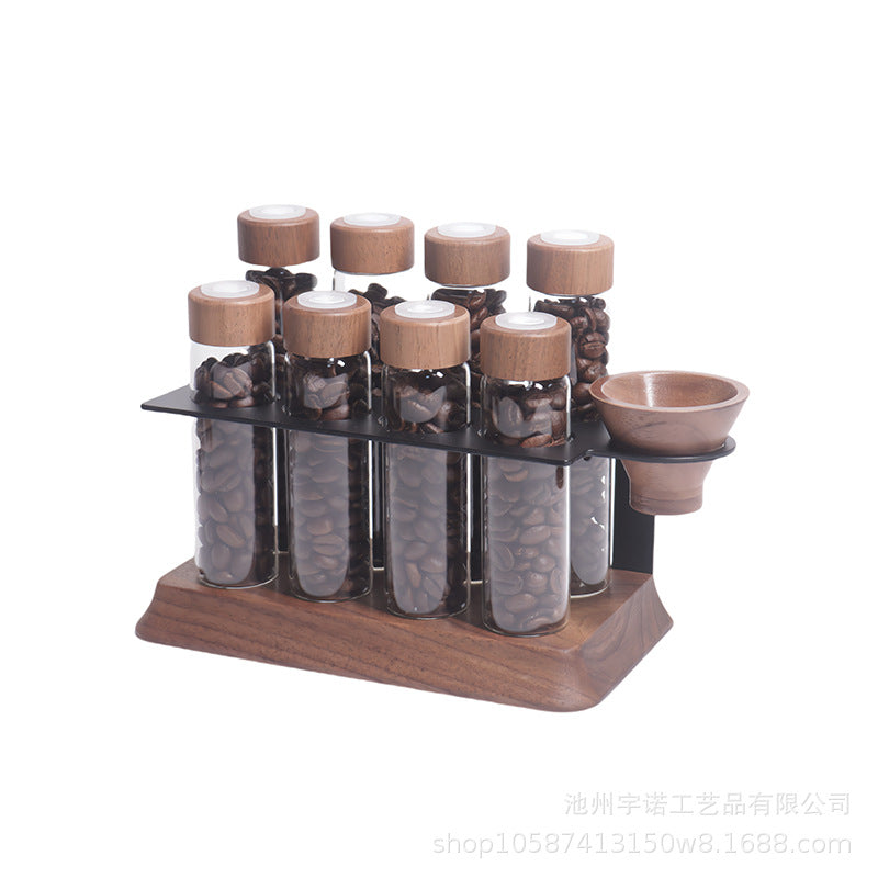 Light Luxury Coffee Bean Vertical Dispensing Bottle with Sealed Canister and Display Stand