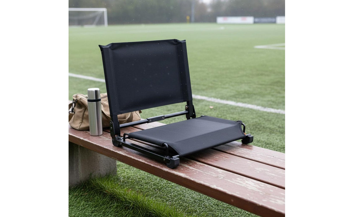 4 Pieces Pull Cord Steel Frame Stadium Chair Foldable Stadium Chair Portable Bleacher Seat for Sports Events, Outdoor