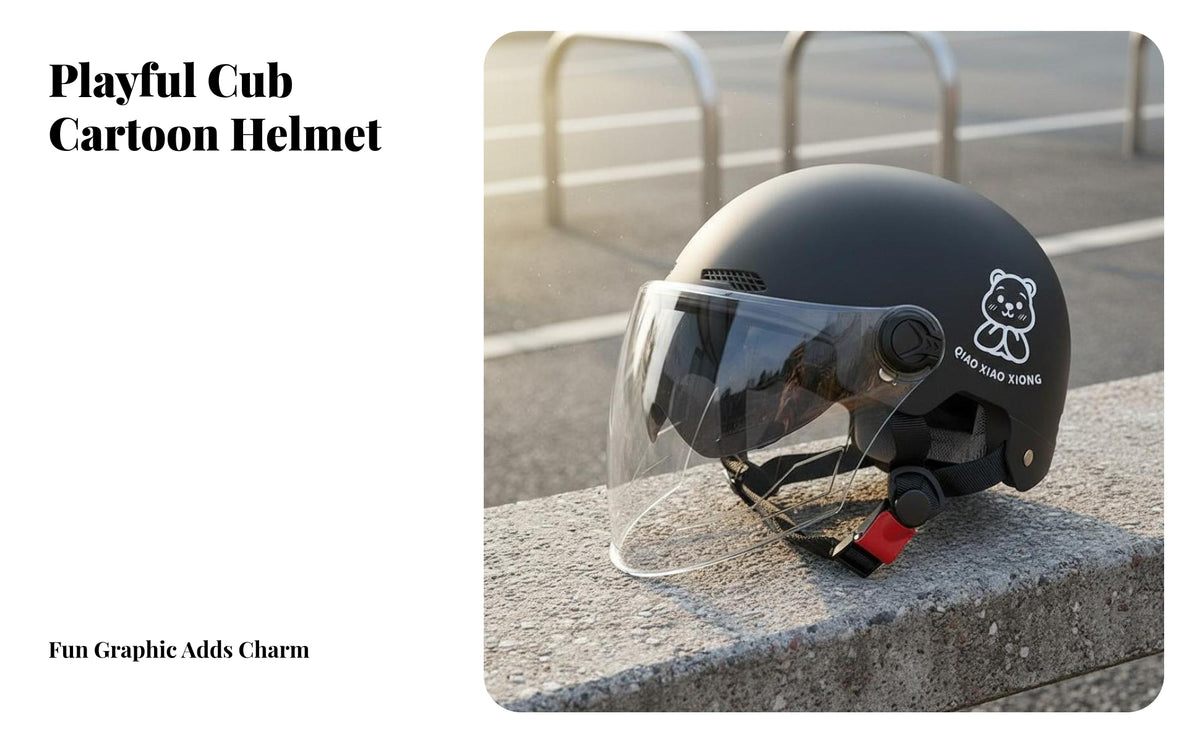Half Helmet 3C Verified Face Helmet Four-Season Use Shielded Headwear for Women, Men, City Commuting, Daily Travel, Long Rides