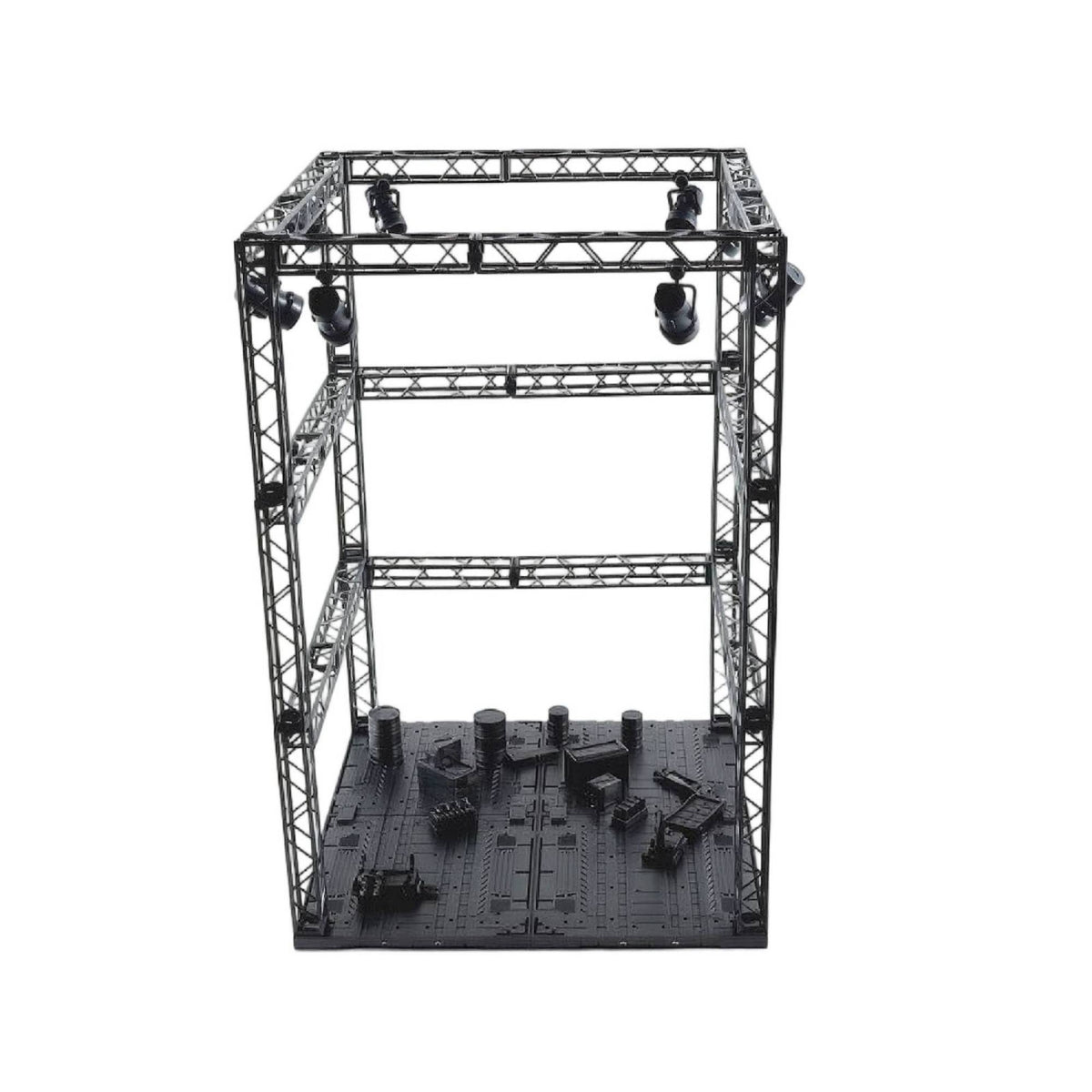 Industrial-Style Model Display Stage Standalone Display Stage with Frame Sturdy Backdrop Stand Modular for Hobbyists, Dioramas