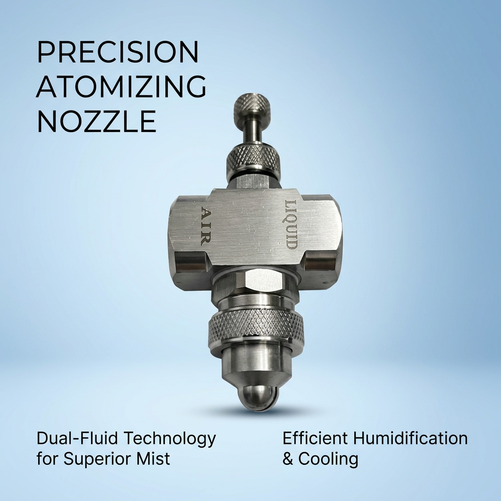 Spray Tip for Misting, Stainless Steel Fine Mist Nozzle, Siphon Fan-Shape Spray Tip for Greenhouse Humidification