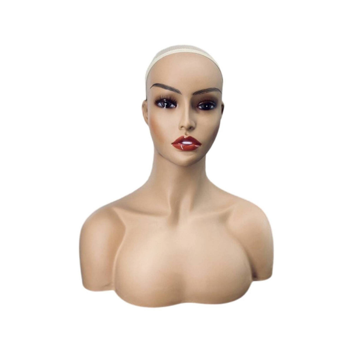 Matte Mannequin Bust with Shoulders Seamless Mannequin Head with Shoulders Lightweight Hat Display Stand Sturdy for Salons, Studios
