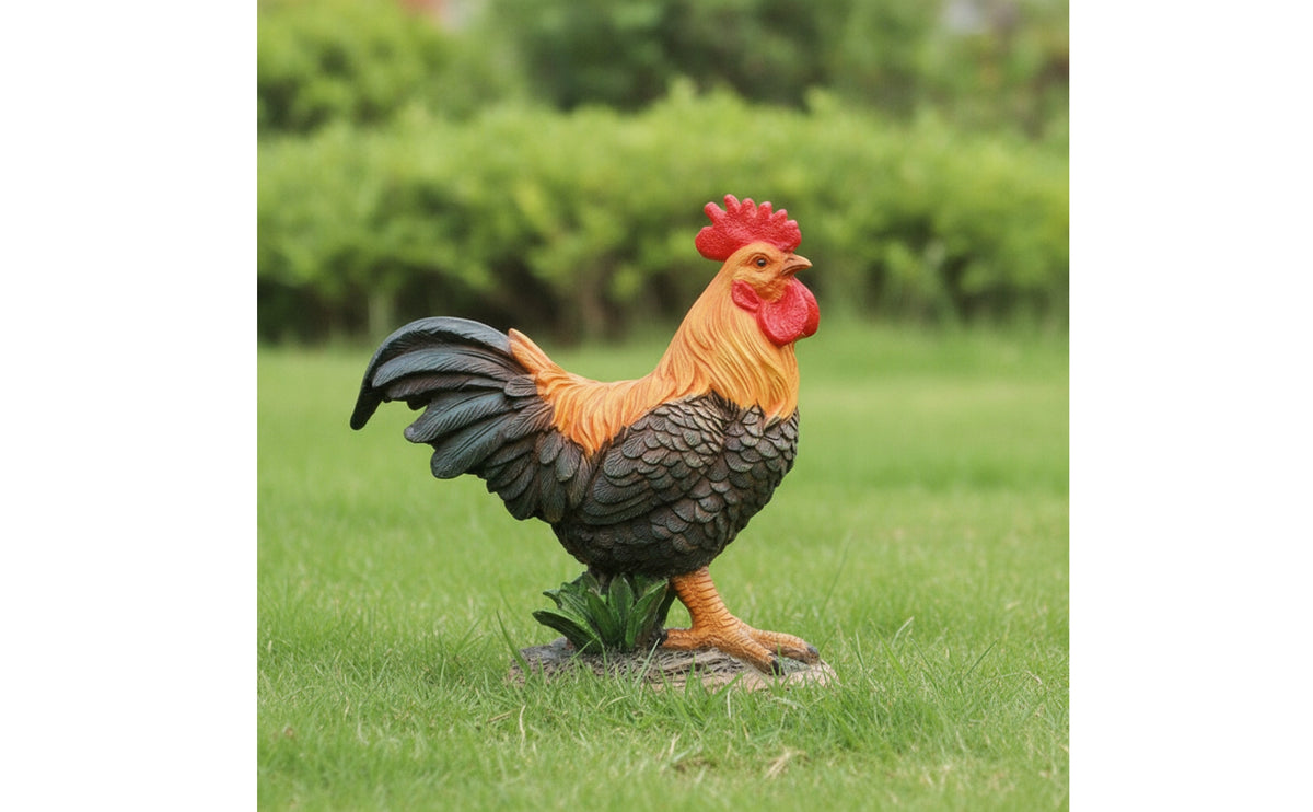 Freestanding Resin Chicken Figurine Weather-Resistant Chicken Statue with Base Resistant Hen Figurine Lifelike for Lawn, Patio