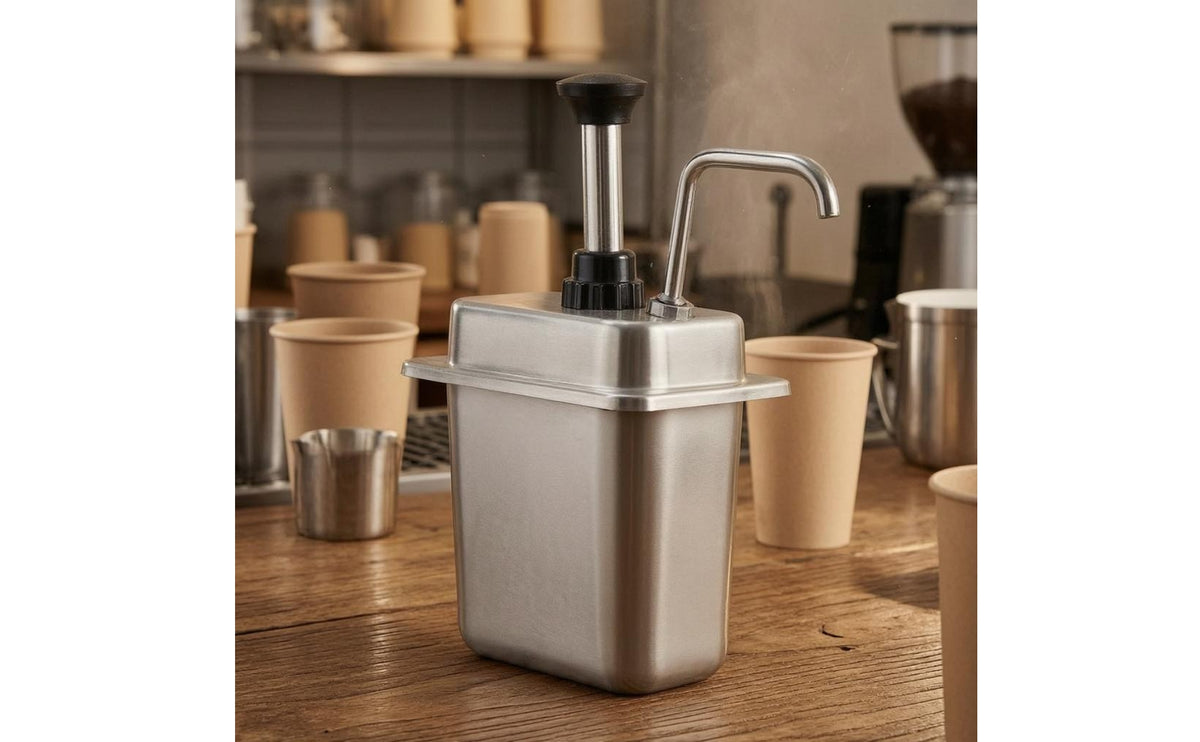 Stainless Steel Sauce Pump Dispenser Curved Spout Syrup Pump Dispenser PP Plastic Kitchen Tool Leak Proof