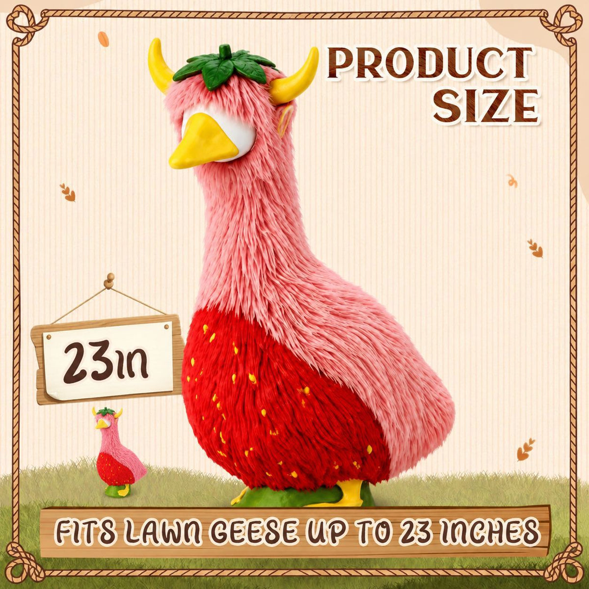 Cross-border New Straw Hat Goose Costume Highland Cow Holiday Decoration Garden Outdoor Ornament High Low Strawberry Cow