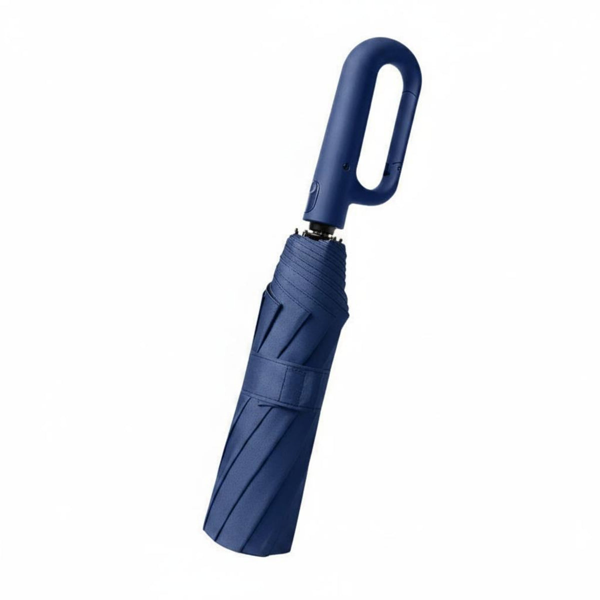 Waterproof Automatic Folding Umbrella Fiberglass Ribs Hook Handle Umbrella Black-Coated Weather Accessory