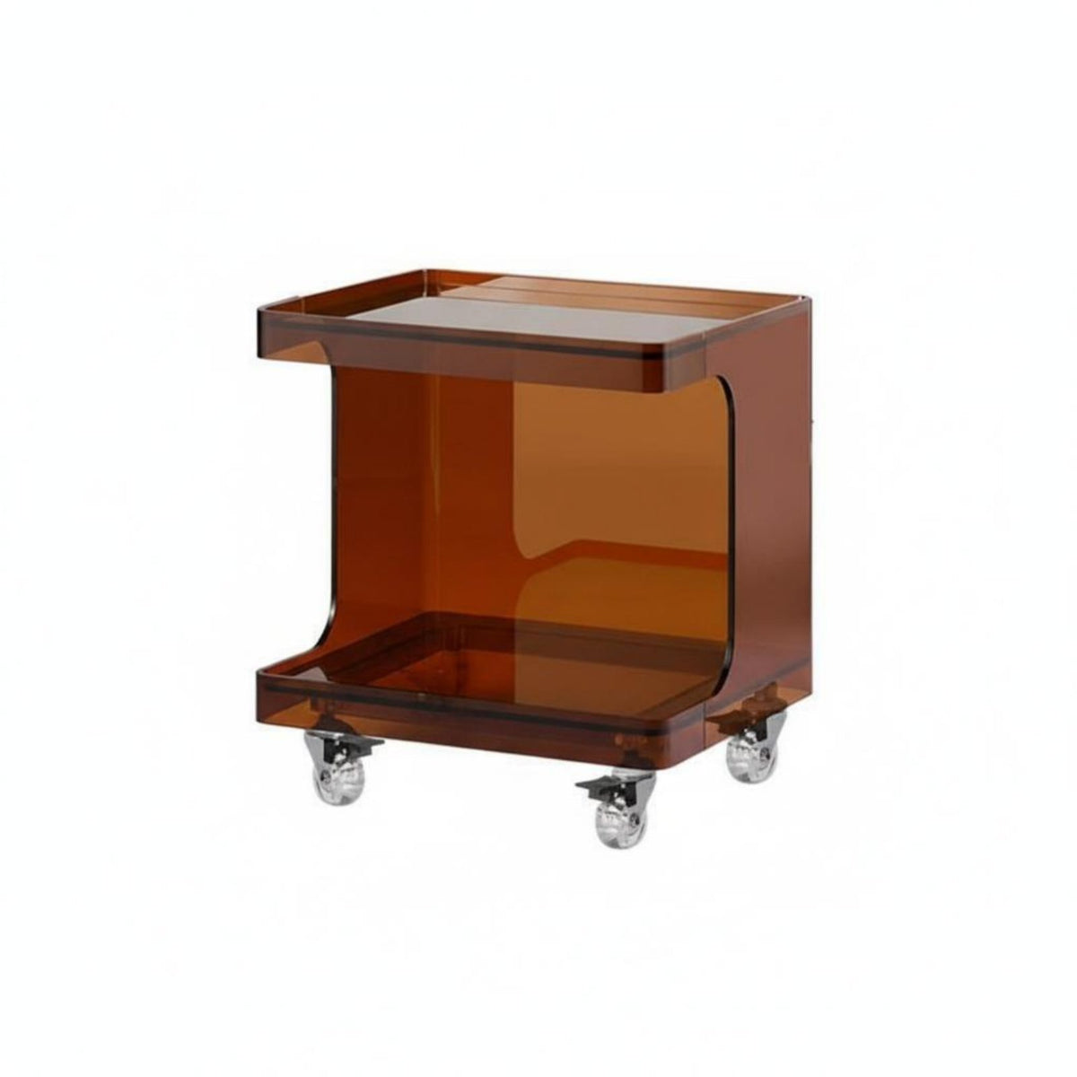Light Luxury aesthetic Transparent Utility Trolley Spacious Tiers Multi-Tier Clear Trolley Easy Assembly Storage Cart for Interior Design aficionados, Apartment Dwellers, Living Room, Bedroom, Small Spaces, Bathroom