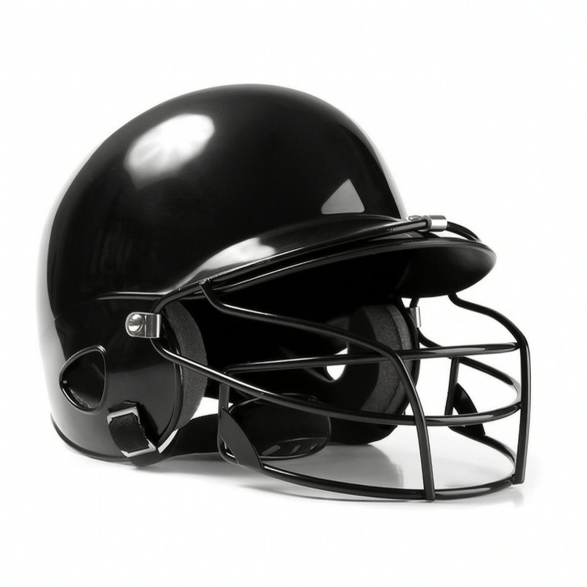 Baseball Helmet with Face Guard Glossy Batting Helmet with Facial Guard Rapid Delivery