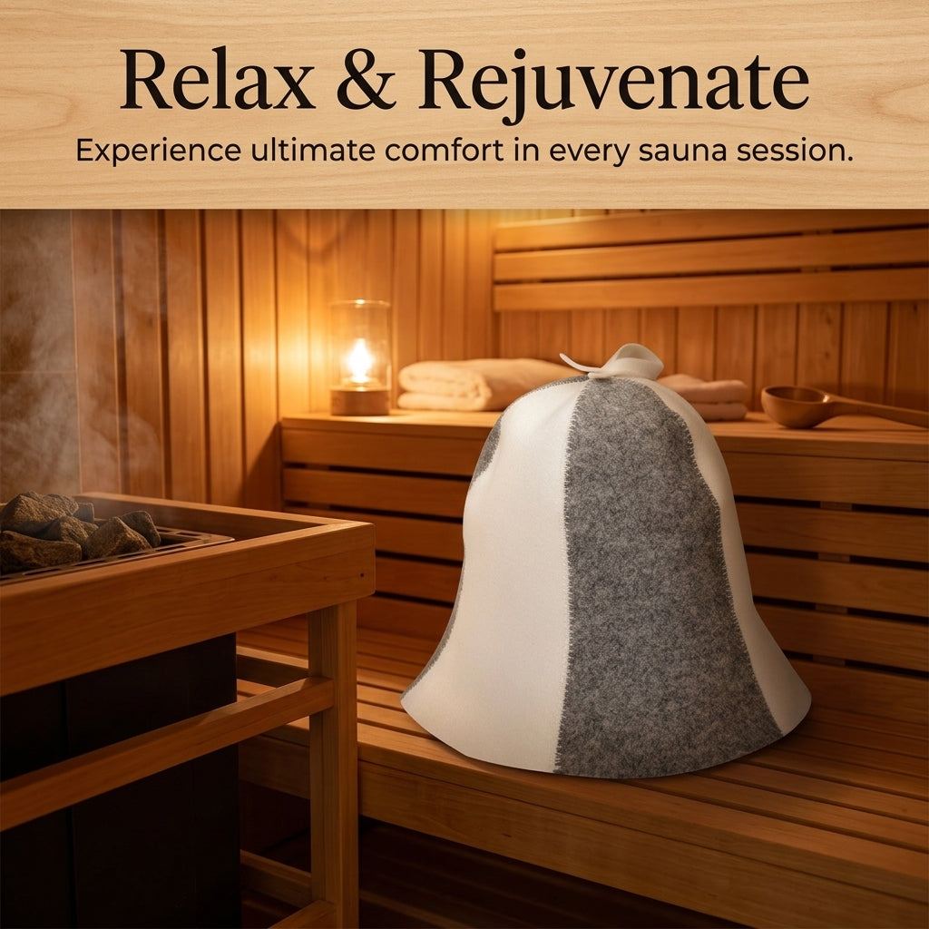 Sauna Hat for Men and Women with Thick Felt Material for Steam Room, Reusable Cap for Sessions, Lightweight Design for Extended Wear