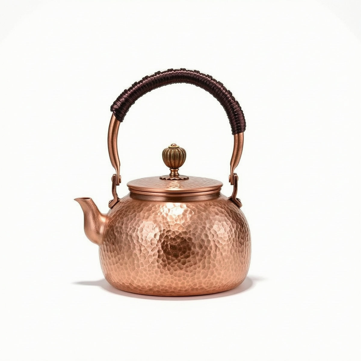 Compact Copper Teapot Artisanal Look Tea Kettle Cookware for Stovetop