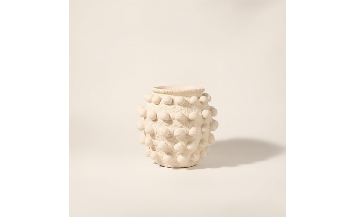 Sculptural Vase Textured Ball-Patterned Vase Vessel for Interior Designers, Interior Decorators, Living Room, Dining Table, Bookshelf