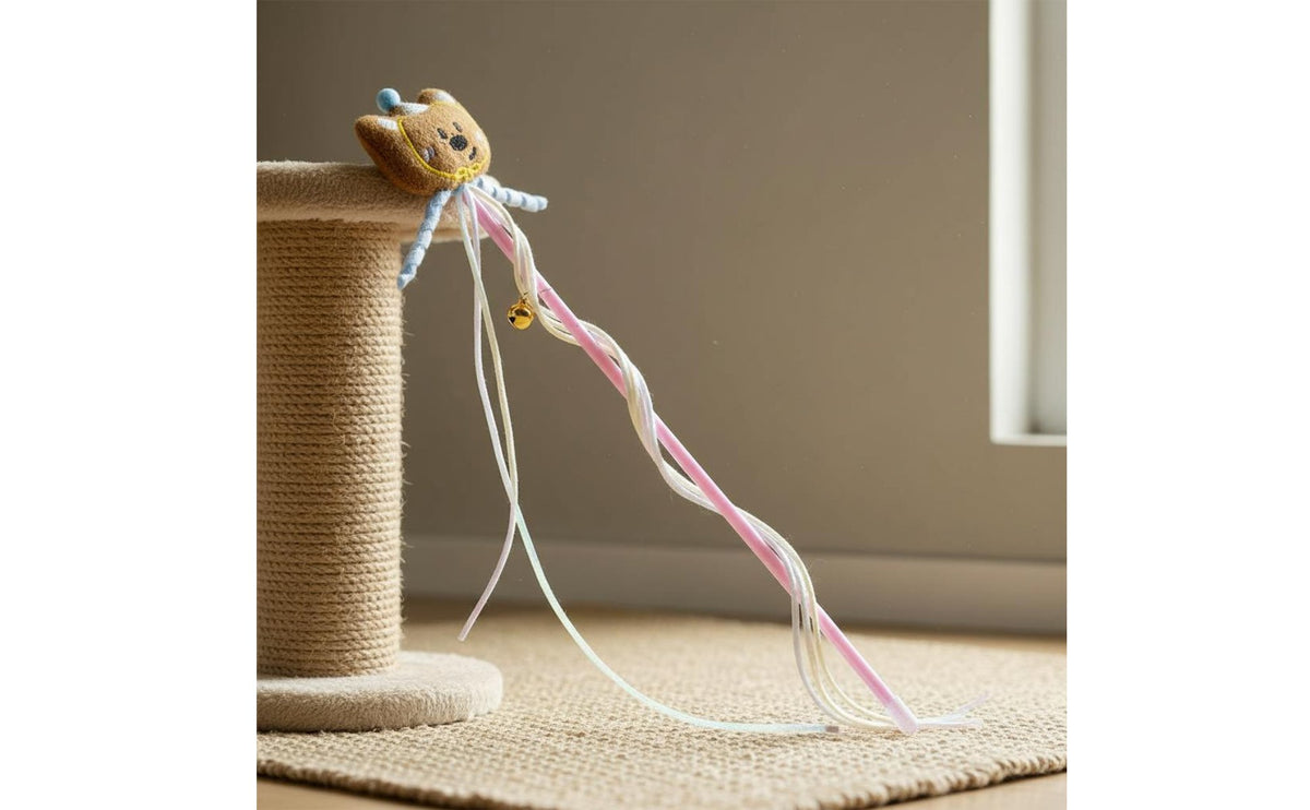 Cat Teaser Rod Reusable Tassel Cat Toy Rod Bite Resistant Pet Supply for Kittens