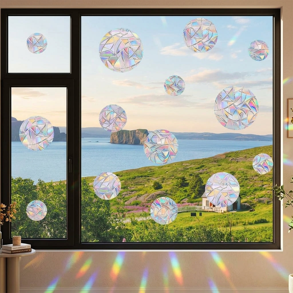 Window Film for Bedroom Decor and Privacy, Modern Minimalist Style Transparent PVC Design, Pure Color Spring Window Stickers, Home Office Decor