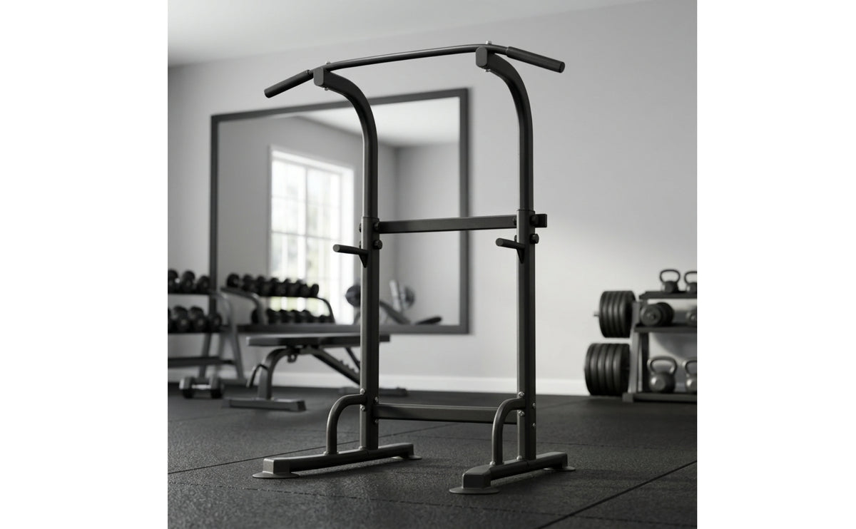 Pull-up Bar Stand Height-Adjustable Pull-up Bar with Base Freestanding Overhead Grip Exercise Station for Home Gym, Garage
