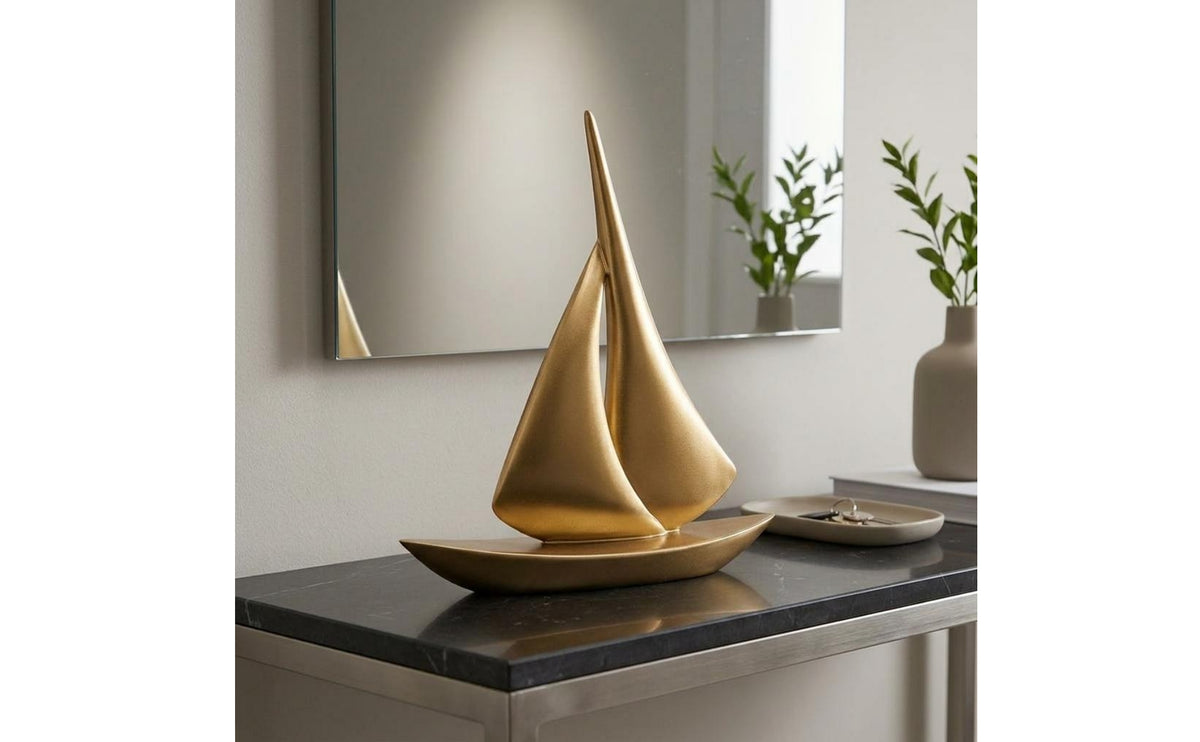Resin Sailboat Sculpture Minimalist Design House Decoration Coastal Charm