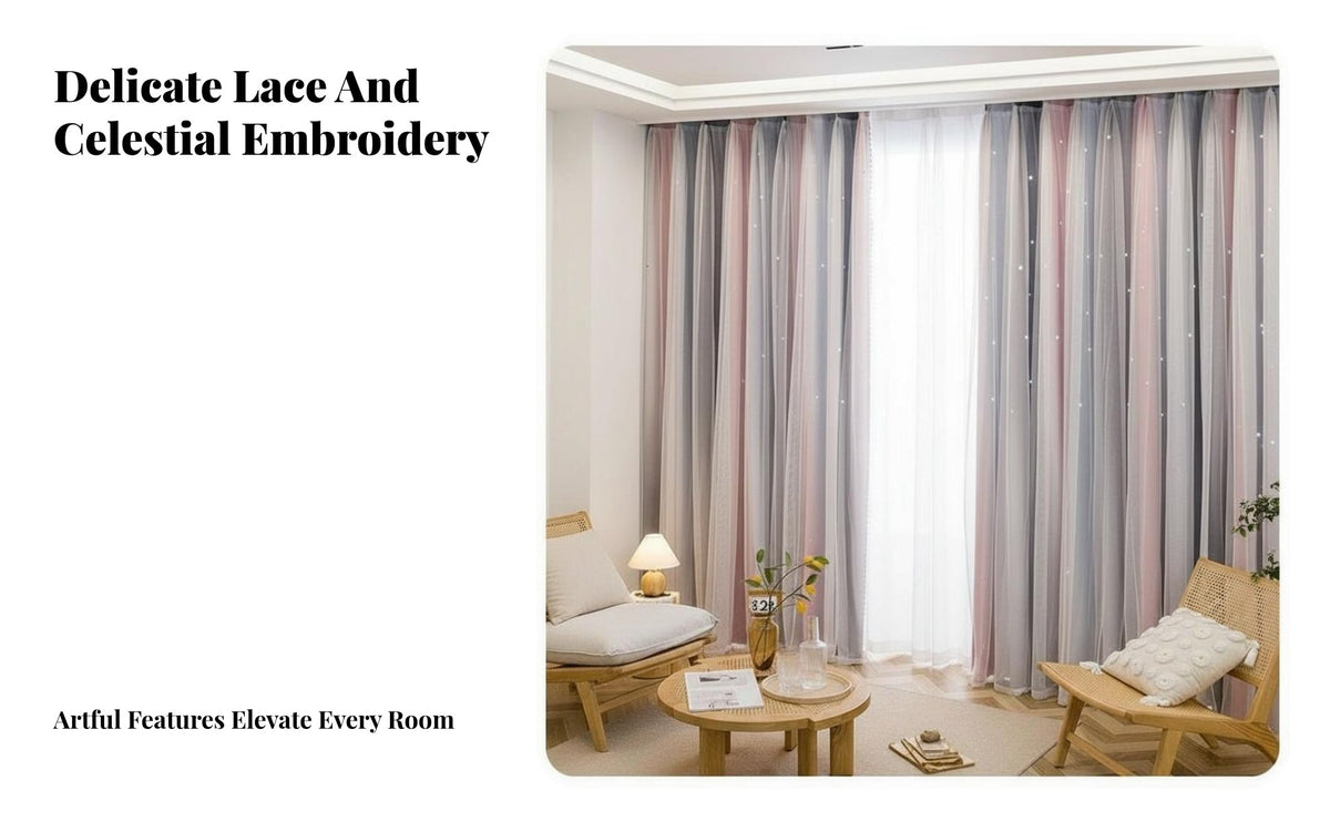 Creamy Type Integrated Double-Layer Curtain Blackout Room Darkening Panel Translucent Gauze Overlay Window Treatment Privacy Protection for Light Sleepers, Rotating Workers, Interior Decorators, Bedroom, Nursery