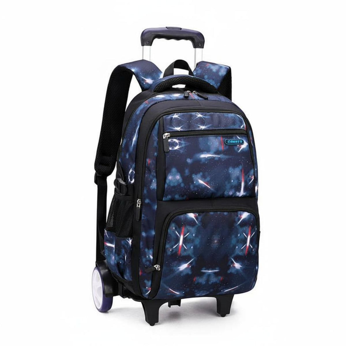 Stair Climbing Academic Pack Waterproof Rolling School Backpack Breathable Shoulder Straps Wheeled Bookbag for Travel