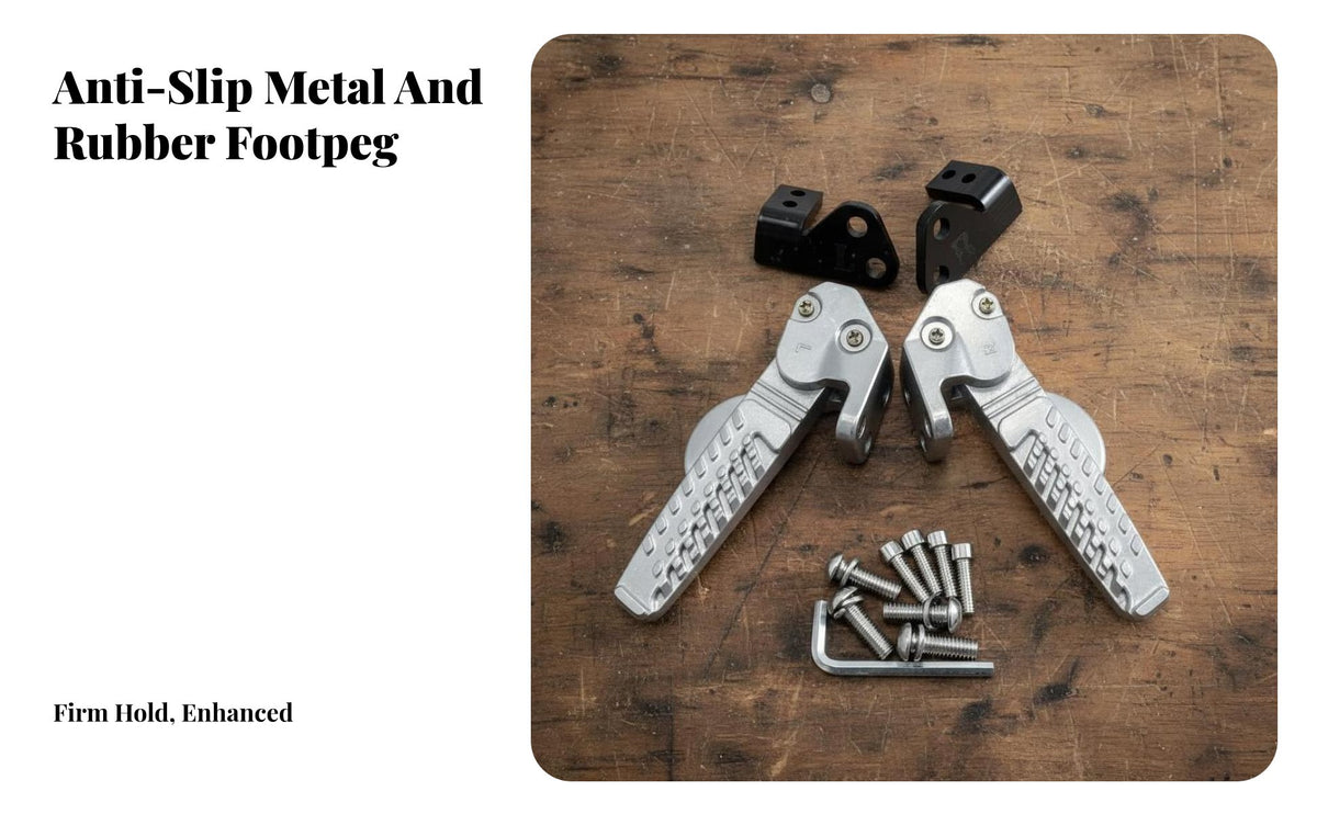 Scooter Passenger Foot Pegs Rear Passenger Footrest Folding Foot Pegs Includes Mounting Hardware for Passengers