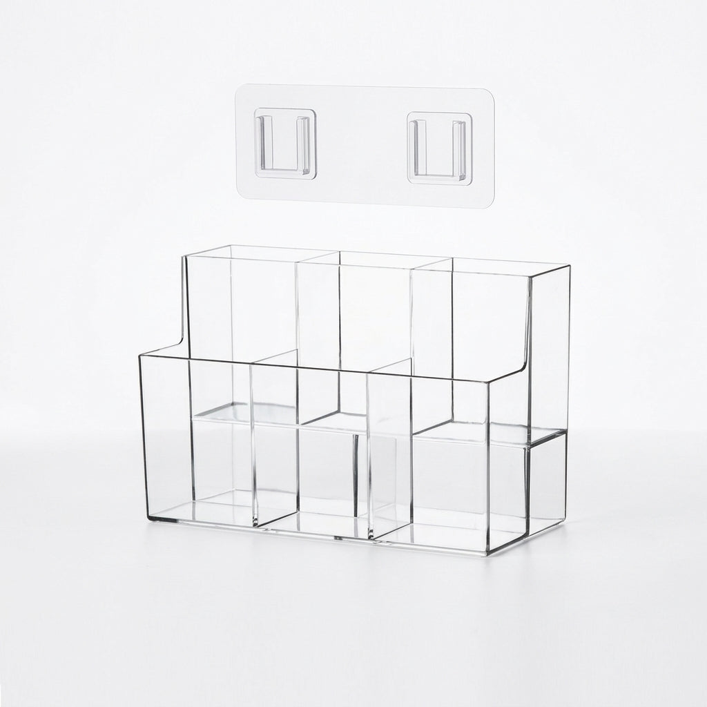 Desk Organizer with Compartments for Study Table, Transparent Marker Holder for Storage, Clear Pen for Children Bedroom