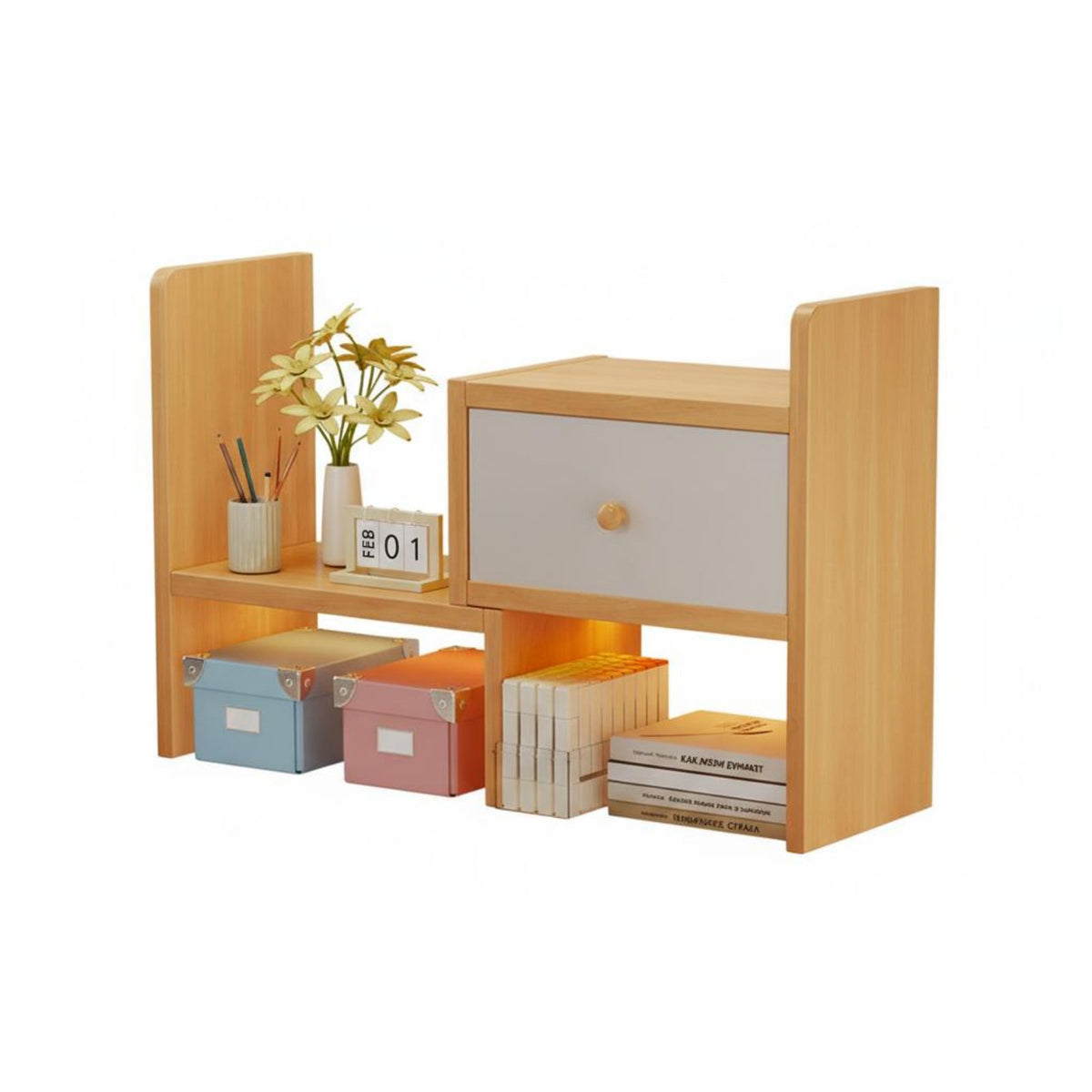 Extendable Desktop Shelf Simple Installation Adjustable Two-Piece Shelf