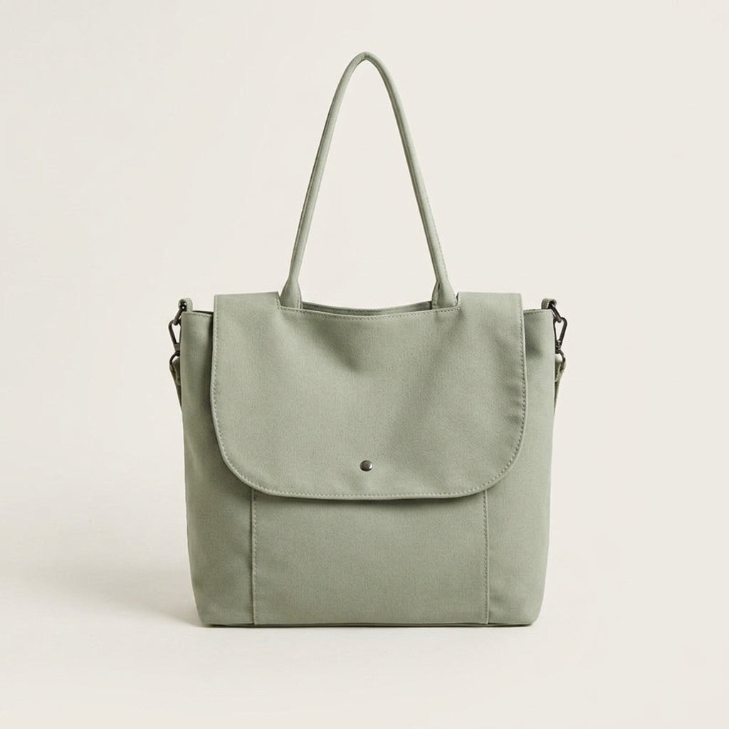 Travel Bag and Tote Bag with Flap Cover, Nylon Shoulder Bag for Women, Large Tote Bag for Work, Soft Shopping Bag with Internal Phone Pocket