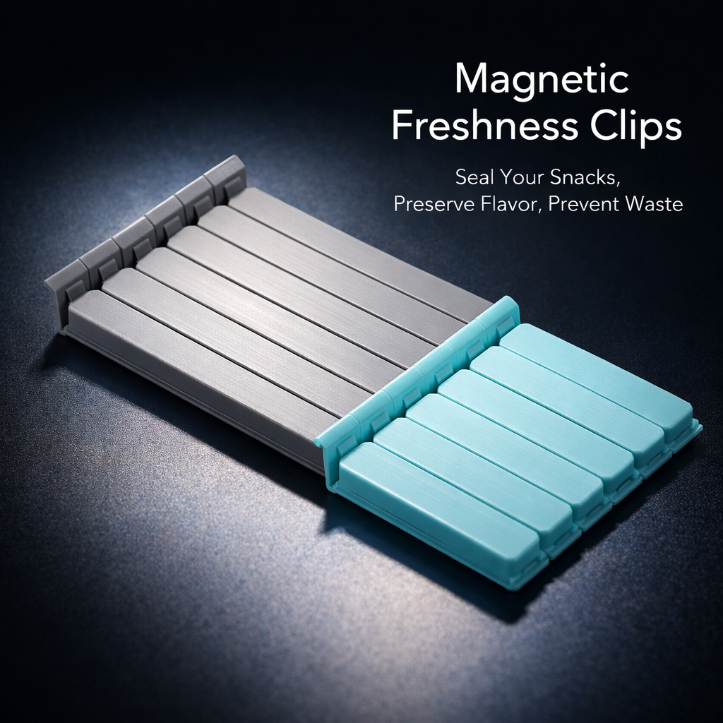 NAS Refrigerator Bag Sealer Clips for Kitchen, Reusable Bag Sealing Clips for Home Cooks, Sealer Clip Storage Set