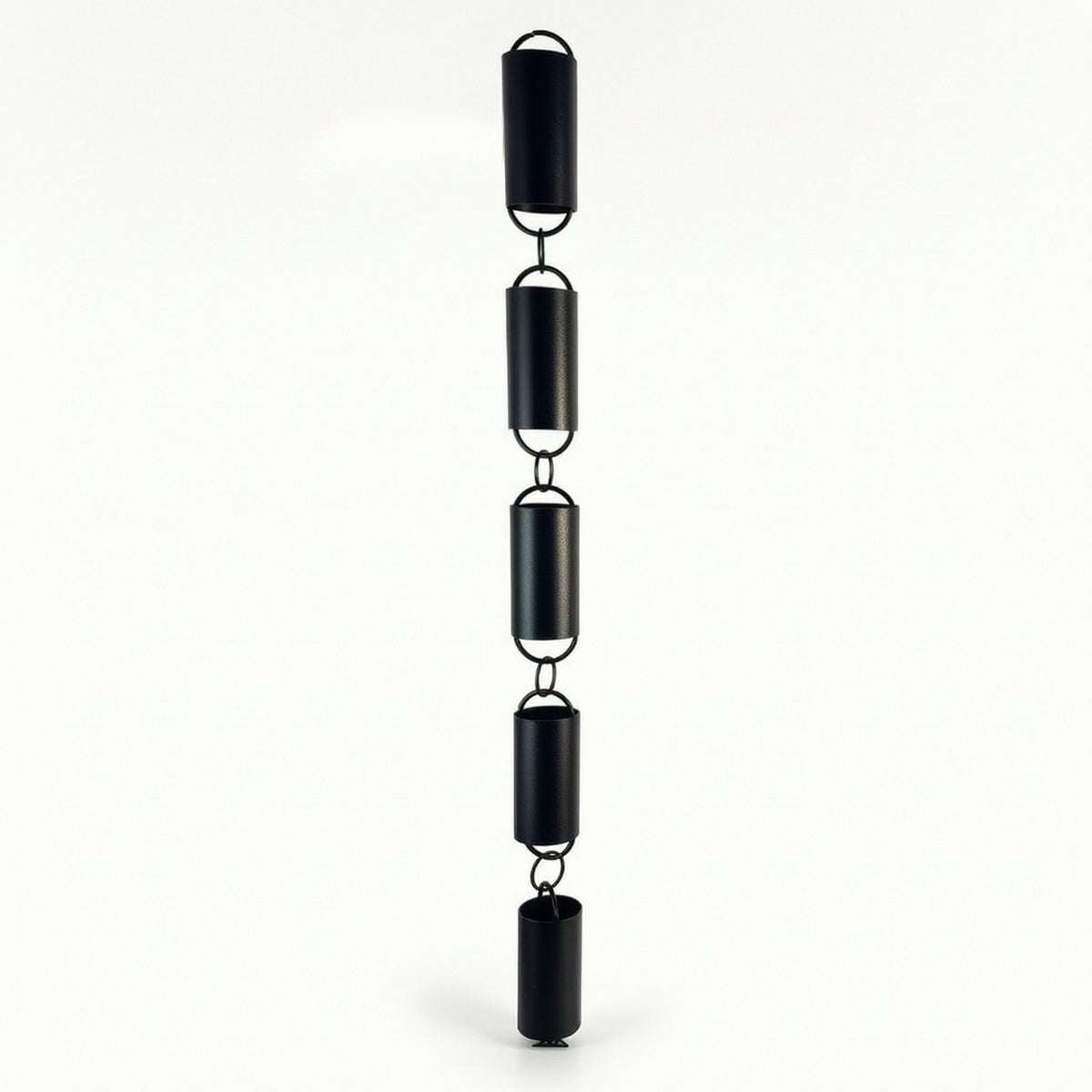 Rain Chain Decorative Rain Chain with Cylindrical Cups Downspout Replacement Aluminum Alloy Gutter Accessory Black