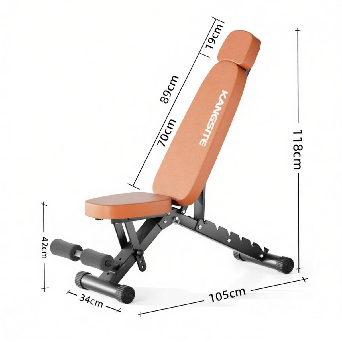 Foldable Weight Bench Compact Bench with Leg Rollers Full Body Exercise Equipment for Home Athletes