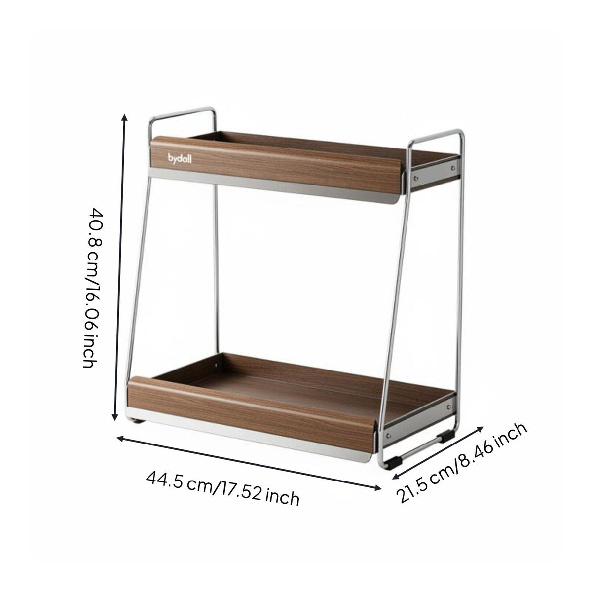2-Tier Spice Rack Stainless Steel Corner Shelf Organizer Multi-Use Countertop Storage Shelf for Kitchen, Coffee Station