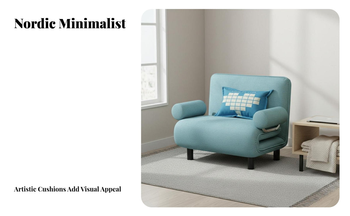 Foldable Design Fold-foldable Single Bed Space-Saving Sleeper Chair Multi-Functional transformable Seating Easy to Convert for Apartment Dwellers, Students, Homeowners, Small Spaces, Living Room, Bedroom, Home Office