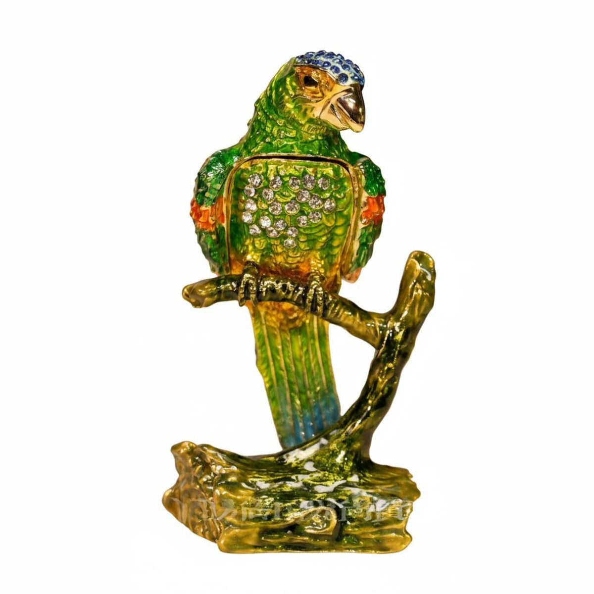 Parrot Jewelry Box Presentable Enamel Avian Trinket Box Gift Idea Home Decor for Desk, Living Room, Display Shelf