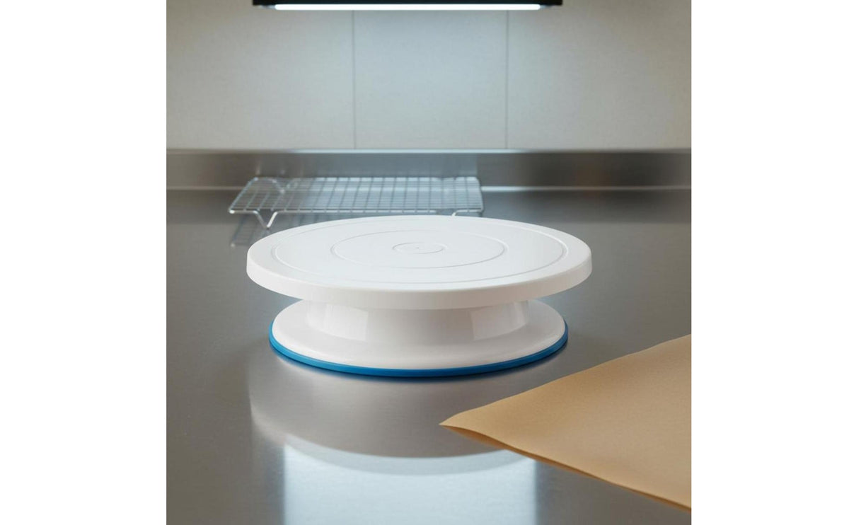 360° Effortless Rotation Cake Turntable Non-Slip Base Rotating Cake Turntable Easy to Use Baking Supplies Set Wobble-Stable for Home Bakers, Beginners, Birthday Parties