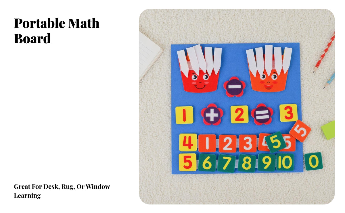 Counting Board with Felt Fingers | Compact Early Learning Design, developmental, Felt Finger Number Board, for Preschool