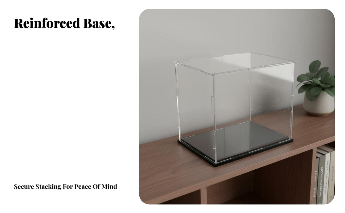 Acrylic Display Box High Clearness Acrylic Display Case Glueless Structure Dustproof Figure Container for Collectors, Hobbyists