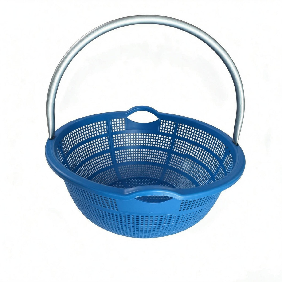 Arched Handle Perforated Harvest Basket Blue Fruit Picking Basket Lightweight Harvesting Tool Reinforced Rim