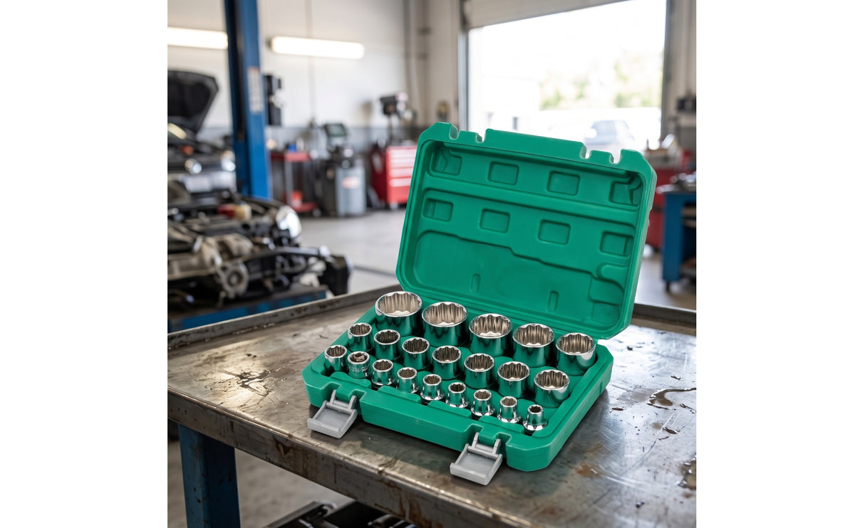 21 Pieces Socket Wrench Set Portable Socket Set Polished for Mechanics