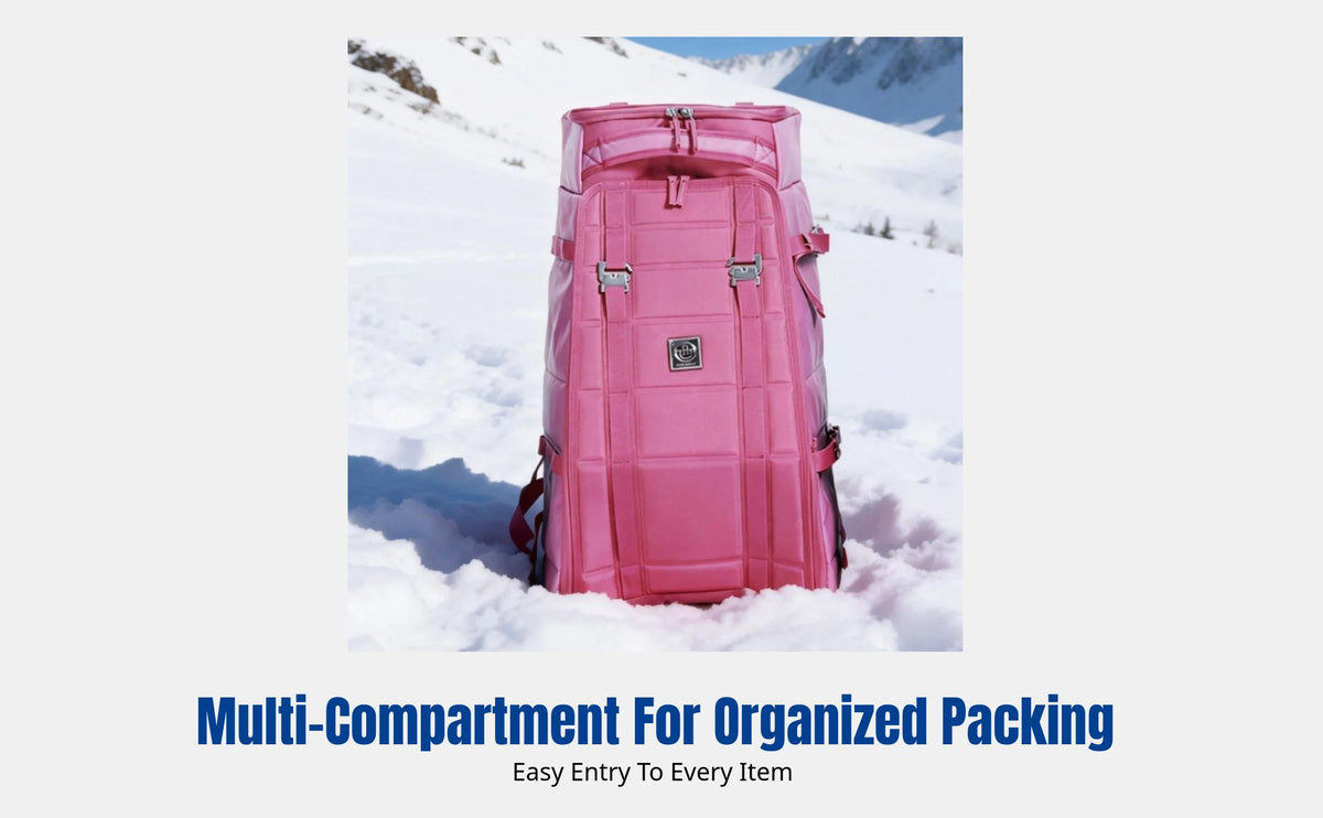 Double Shoulder Snowboard Bag, Large Capacity Ski Backpack, Waterproof, Wear-Resistant, Multi-Compartment, Random Color
