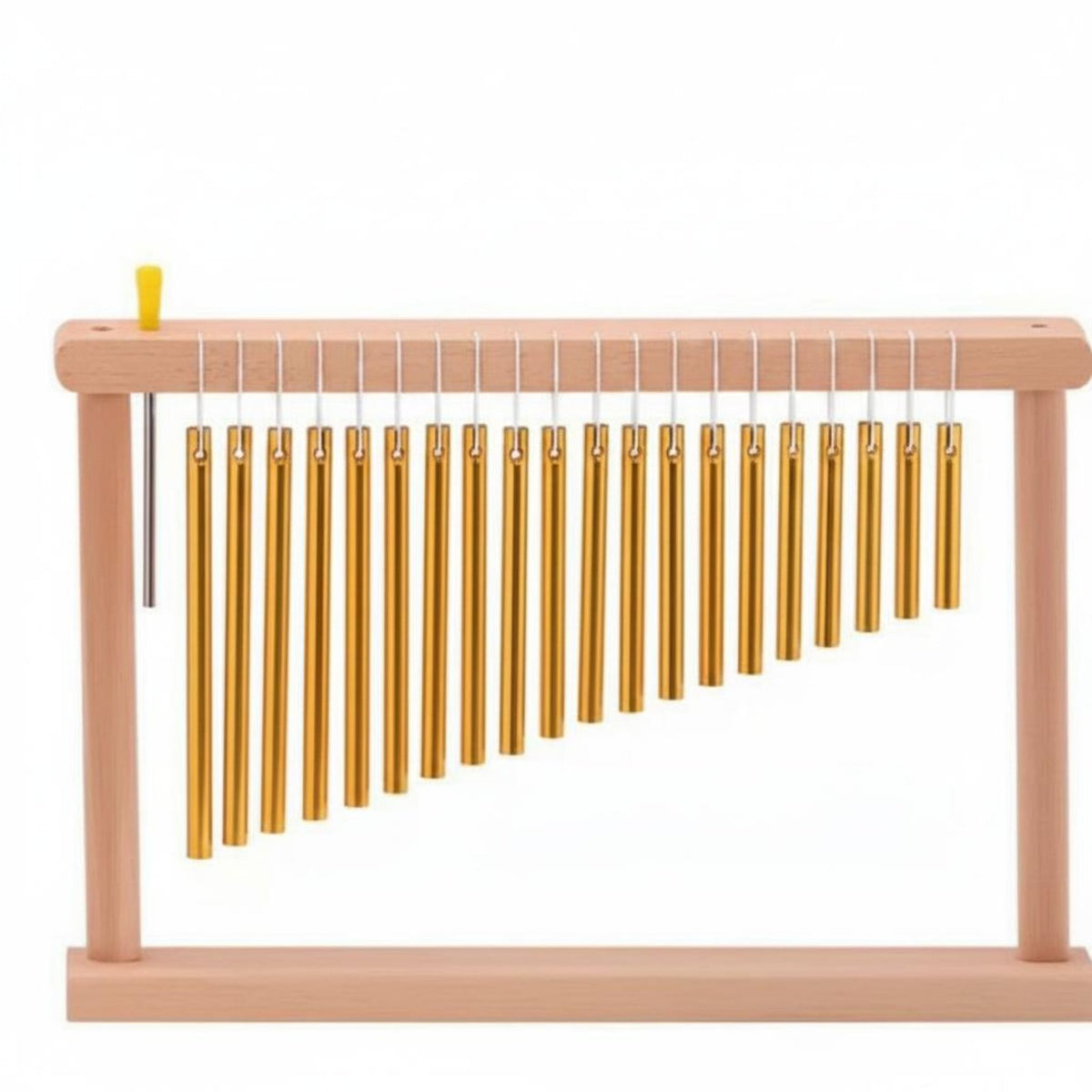 Single Row Bar Chimes Metal Wind Chime with Wooden Frame Professional Bar Chime for Teachers, Home