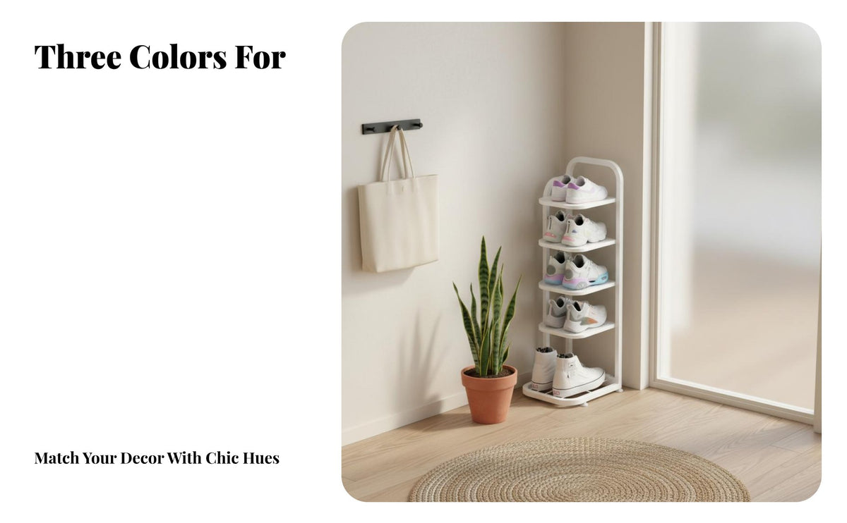 Space-Saving Multi-Tier Shoe Rack Easy Assembly Entryway Shoe Shelving Unit Sturdy Construction Household Storage Stable Structure for Apartment Dwellers, Homeowners, Families, Hallway, Small Areas, Bedroom, Living Room